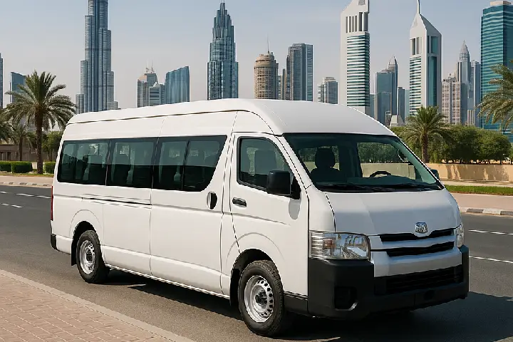 Hire 15 seater van rental in Dubai with Arooj